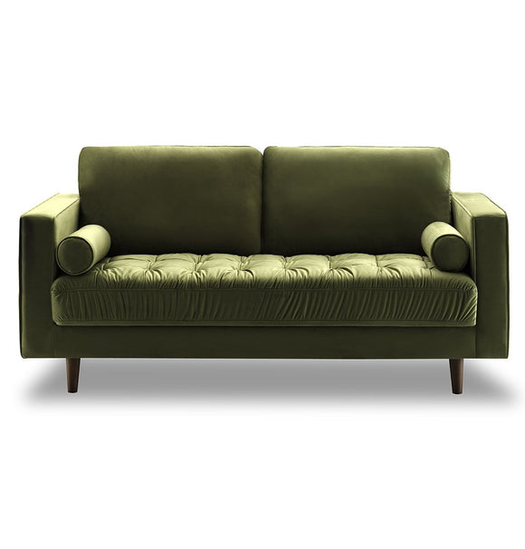 Bente Tufted Velvet Loveseat 2-Seater Sofa - Modern & Mid-Century-shopsabrinabitton.com