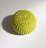 Handmade Round Knitted Pouf | Sunny Lime | 50x35cm