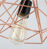 Copper Wire Pyramid Pendant Lamp