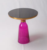 Karin Table Side Table hand blown glass bottom-shopsabrinabitton.com