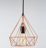 Copper Wire Pyramid Pendant Lamp
